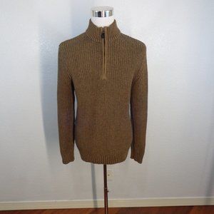 GH Bass Mens Brown Long Sleeve 1/4 Zip Sweater Sz Large